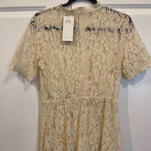 Lace peplum top 